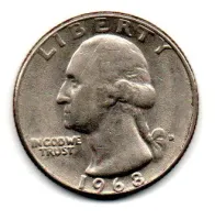 Estados Unidos - 1968D - 25 Cents - Quarter Dollar