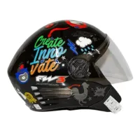 Capacete FW3  X Open Stickers Preto - Foto 4