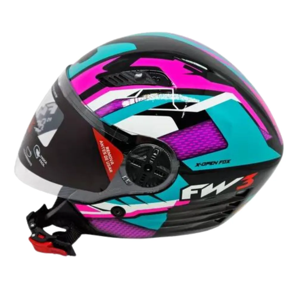 Capacete FW3  X Open Up Fox Tifany / Rosa Imagem