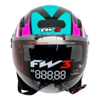 Capacete FW3  X Open Up Fox Tifany / Rosa - Foto 3