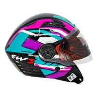 Capacete FW3  X Open Up Fox Tifany / Rosa - Foto 5