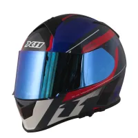 Capacete X 11 Revo Pro Eleven Vermelho Azul - Foto 2
