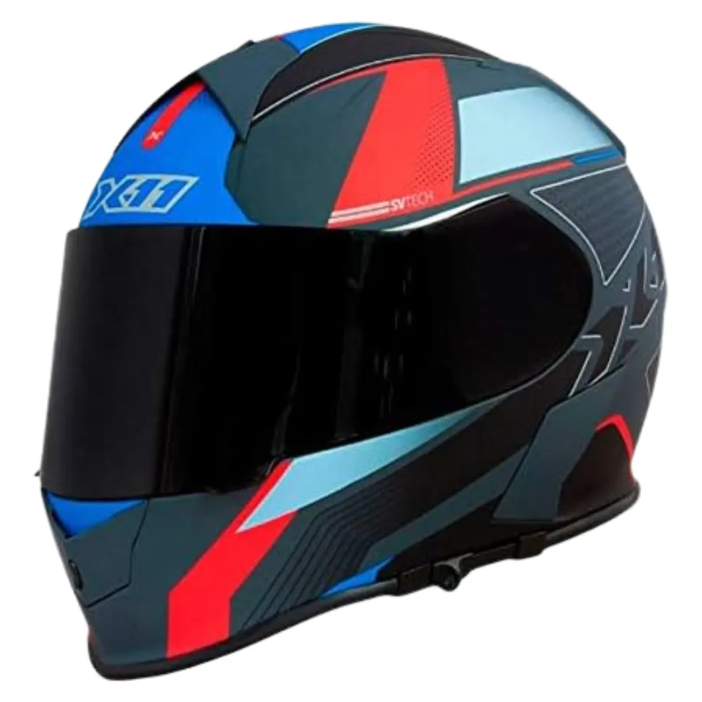 Capacete X 11 Revo Pro Flagger Azul Vermelho Imagem