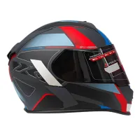 Capacete X 11 Revo Pro Flagger Azul Vermelho - Foto 3