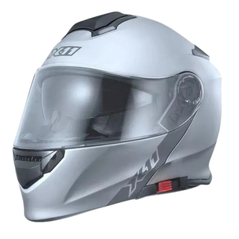 Capacete X 11 Turner Solido articulado Prata