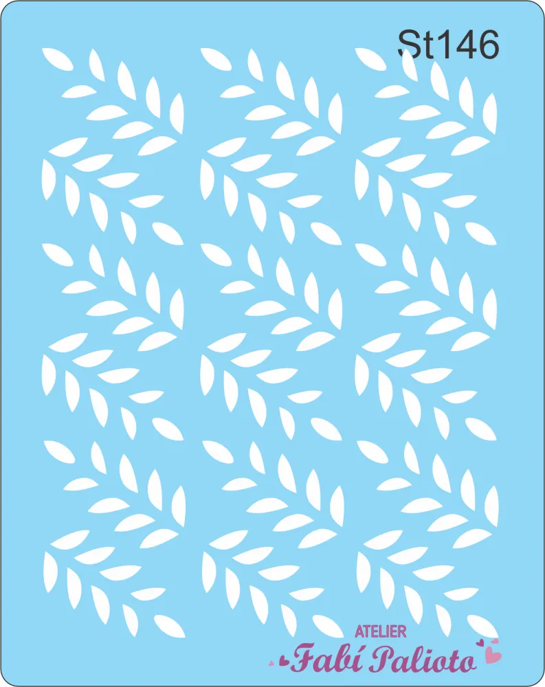 ST146  Stencil Ramos Fofos Imagem