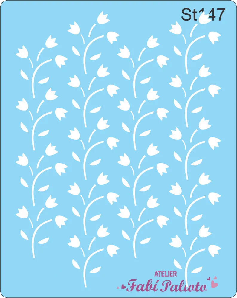 ST147  Stencil Tulipas 1