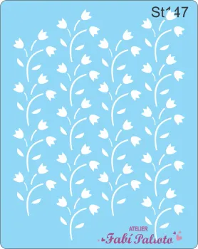 ST147  Stencil Tulipas 1