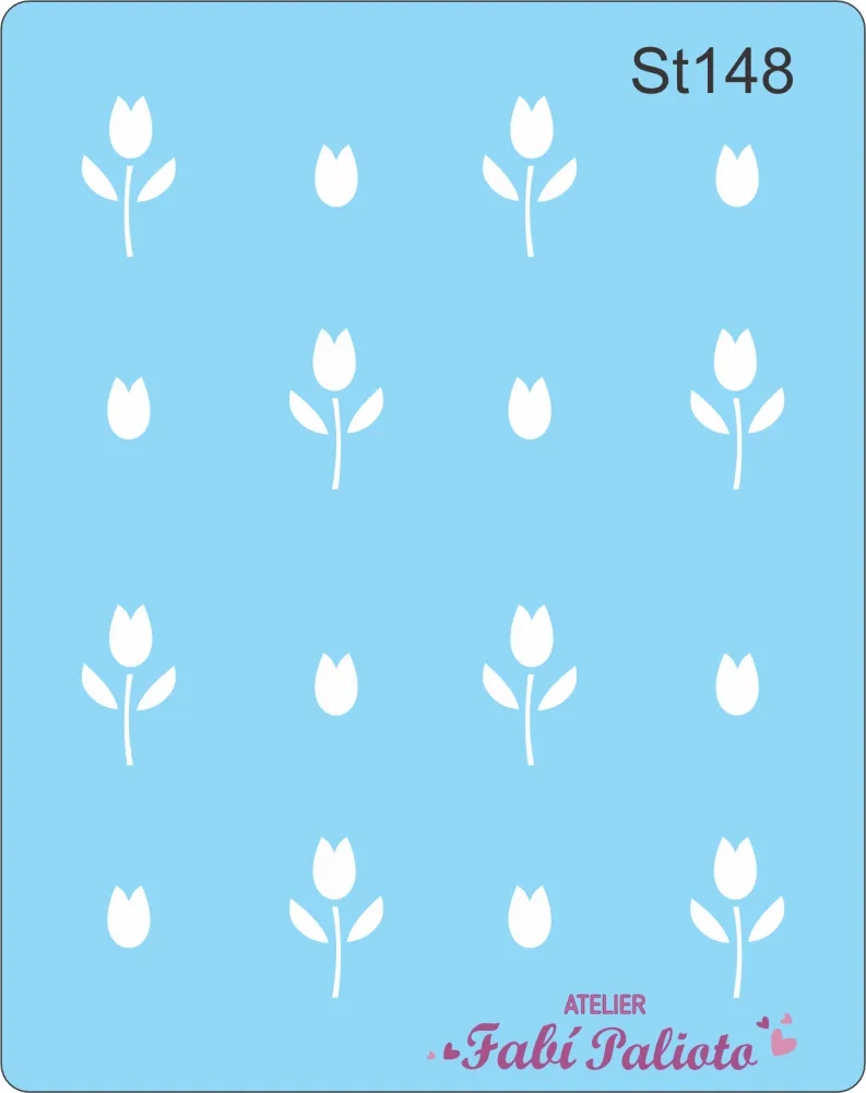 ST148 Stencil Tulipas 2