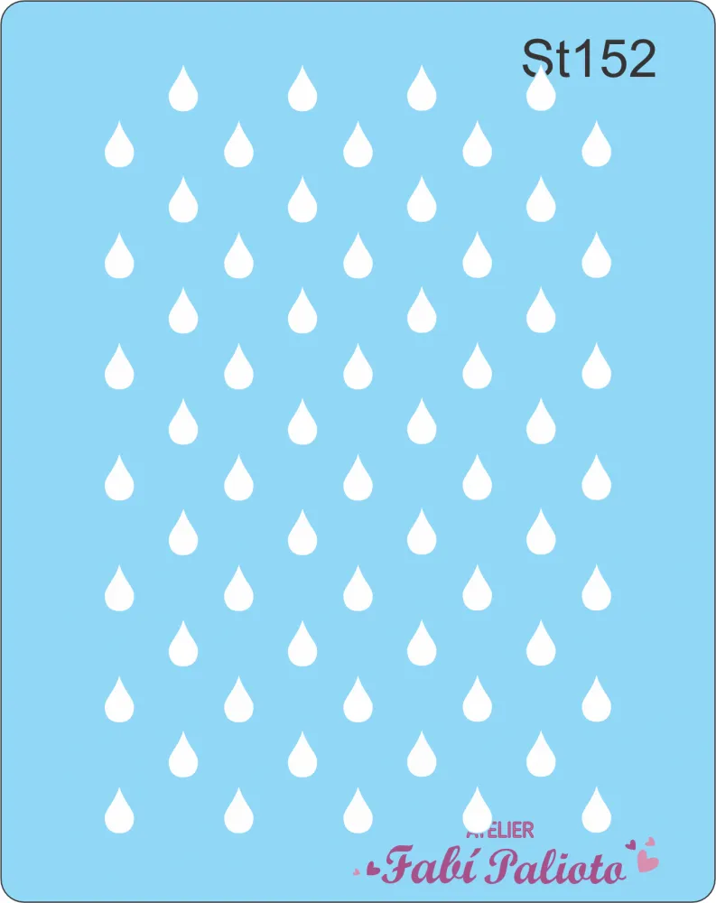 ST152 Stencil Gotas Imagem