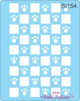 ST154 Stencil Xadrez com patinhas