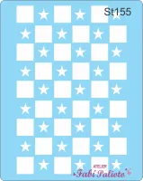 ST155 Stencil Xadrez com estrelas