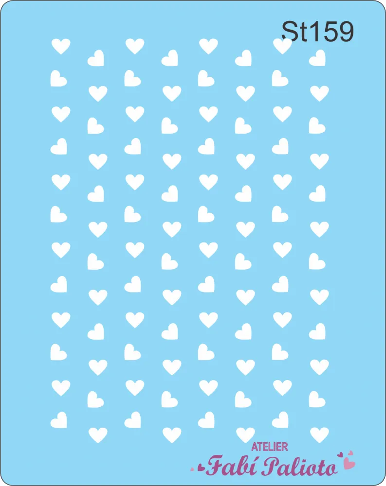 ST159 Stencil Mini corações virados Imagem