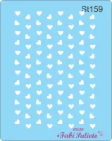 ST159 Stencil Mini corações virados