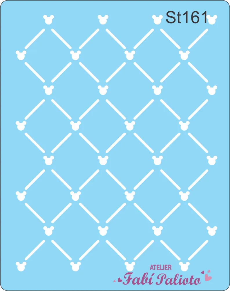 ST161 Stencil Love Mickey Imagem