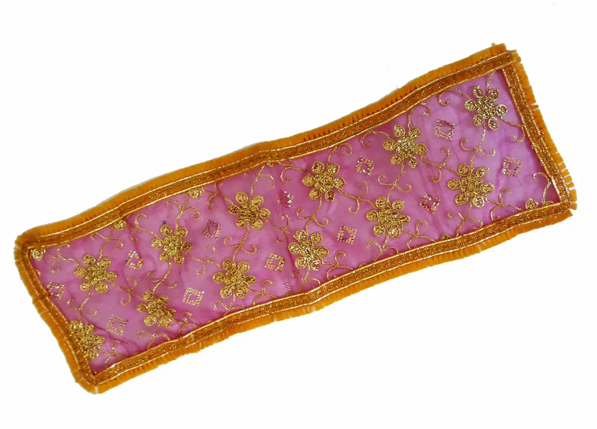 ESGOTADO! Passadeira Organza & Fios de Ouro - 72cm x 19cm