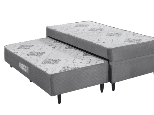 Cama box solteiro Molas ensacadas com auxiliar prestige