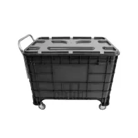 Carrinho Coletor Gruplast  Para Condominio Preta  Com Puxador Frontal Sem Tampa - Foto 2