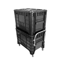 Carrinho Coletor Gruplast  Para Condominio Preta  Com Puxador Frontal Sem Tampa - Foto 3