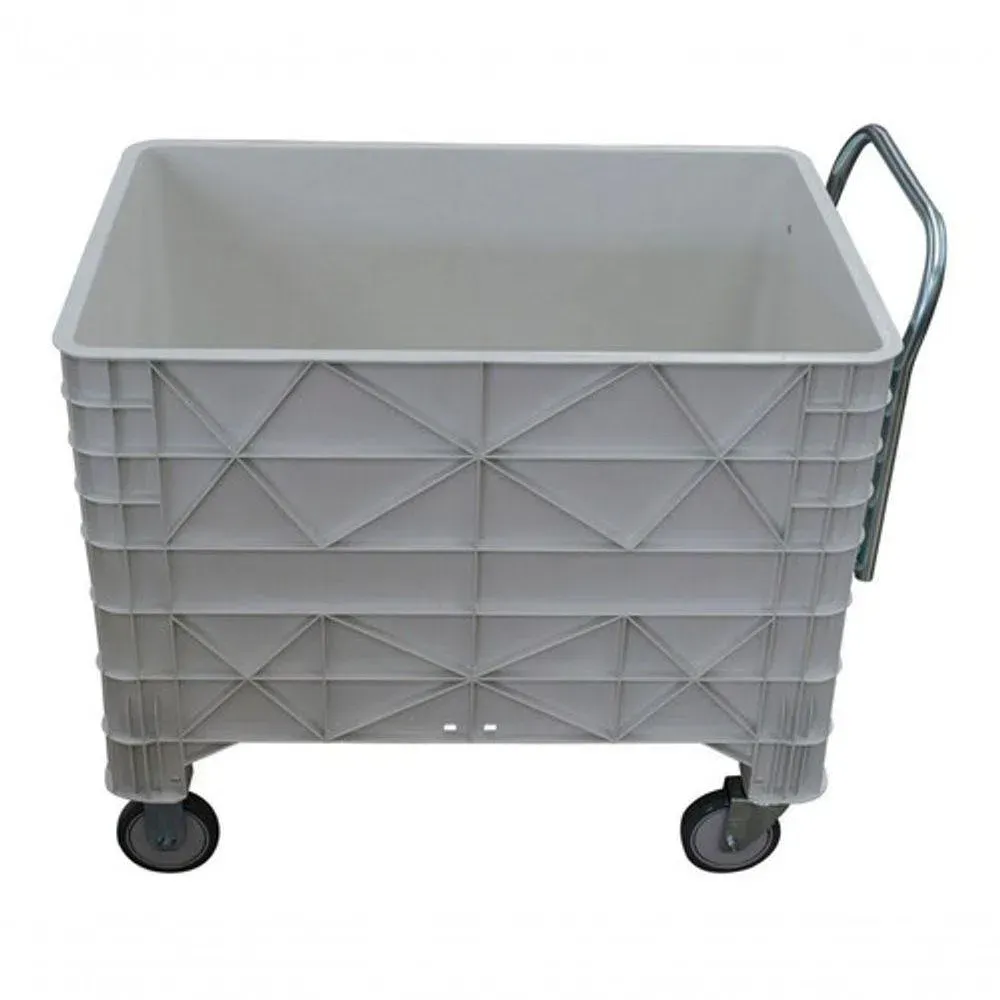 Carrinho Coletor  Para Condominio 372 Litros Branca Com Puxador Frontal  Sem Tampa Imagem