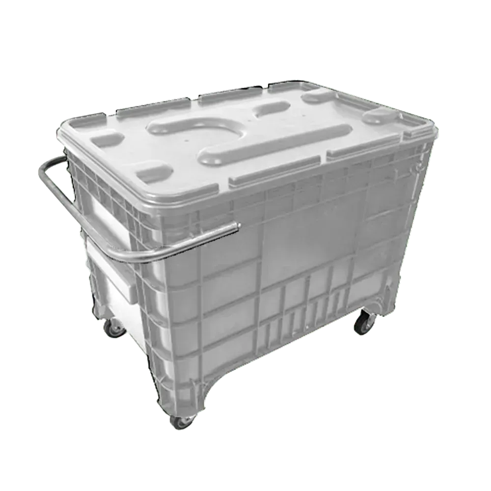 Carrinho Coletor  Para Condominio  372 Litros Com Puxador Lateral Completa Branca Imagem