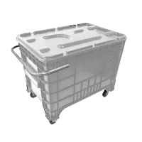 Carrinho Coletor  Para Condominio  372 Litros Com Puxador Lateral Completa Branca