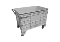 Carrinho Coletor  Para Condominio  372 Litros Com Puxador Lateral Completa Branca - Foto 3