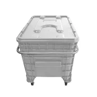 Carrinho Coletor  Para Condominio  372 Litros Com Puxador Lateral Completa Branca - Foto 2