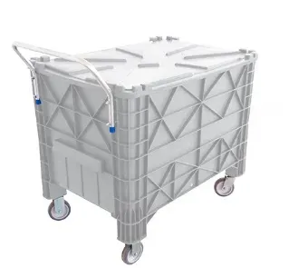 Carrinho Coletor  Para Condominio 372 Litros Completa  Branca Com Puxador Frontal Imagem