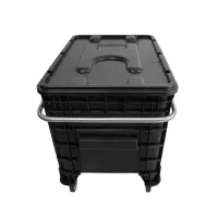 Carrinho Coletor  Para Condominio 372 Litros Com Puxador Lateral Completa Preta - Foto 3