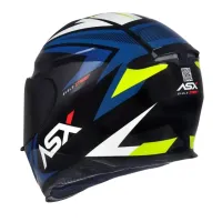 Capacete ASX Eagle Street Preto Branco Azul - Foto 2