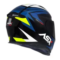 Capacete ASX Eagle Street Preto Branco Azul - Foto 3