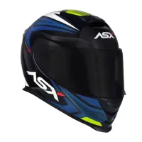 Capacete ASX Eagle Street Preto Branco Azul - Foto 4