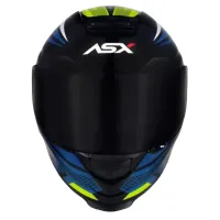 Capacete ASX Eagle Street Preto Branco Azul - Foto 5