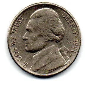 Estados Unidos - 1991D - 5 Cents Imagem