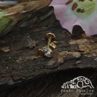 Labret em TITÂNIO PVD GOLD MORCEGUINHO com Pedras 946 - Foto 2