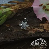 Labret em TITÂNIO FLOR DE MARGARIDA com Pedras  944 - Foto 2
