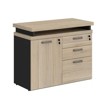 Armário Baixo Misto Dinâmico Extensivel Tampo 30mm com Porta e 3 Gavetas Yaris 