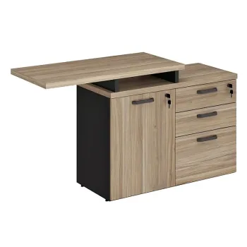 Armário Baixo Misto Dinâmico Extensivel Tampo 30mm com Porta e 3 Gavetas Yaris  - Foto 2