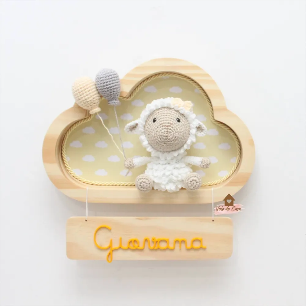 Ovelha - Nuvem P - Menina - Porta Maternidade Imagem