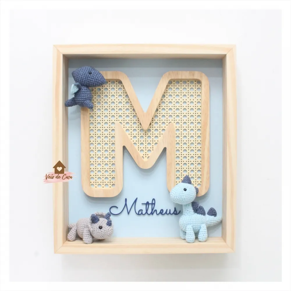 Dinossauros - Inicial - Quadro Retangular - Porta Maternidade Imagem
