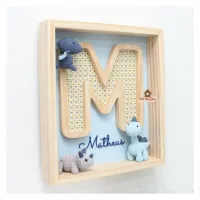 Dinossauros - Inicial - Quadro Retangular - Porta Maternidade - Foto 4