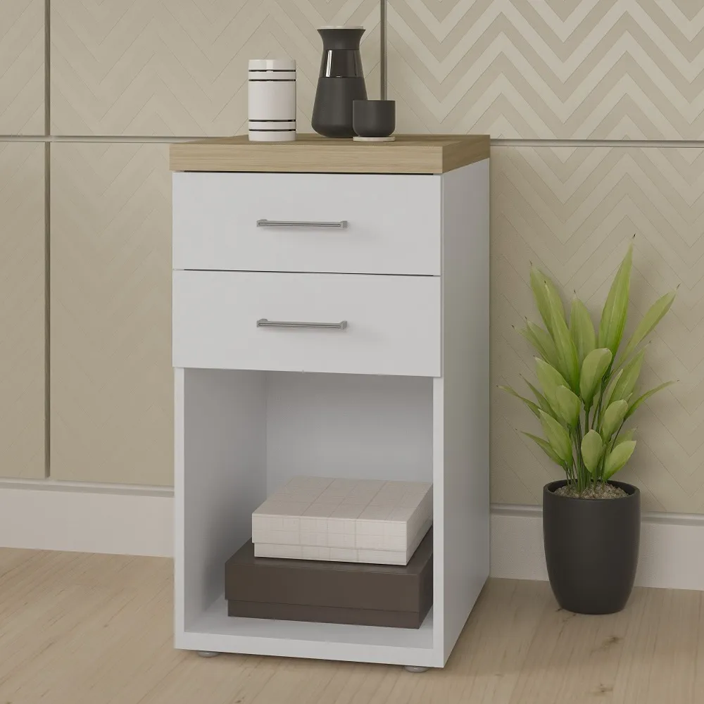 Gaveteiro pedestal Toq 2 gavetas Tamburato 37mm Imagem
