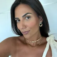 Choker Malha Rígida com Olho Grego Martelado e Pedra Turquesa - Foto 3
