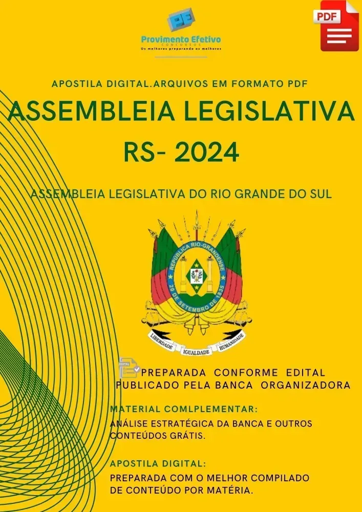 Apostila Assembleia Legislativa RS Contador  Analista  2024 Imagem