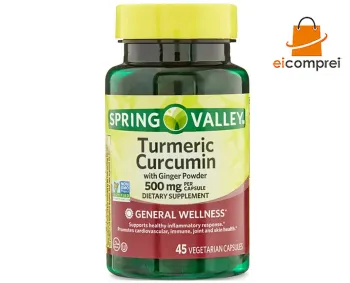 Turmeric Curcumin 500mg - 45 Un - Vegano Spring Valley Importado EUA + Frete Grátis