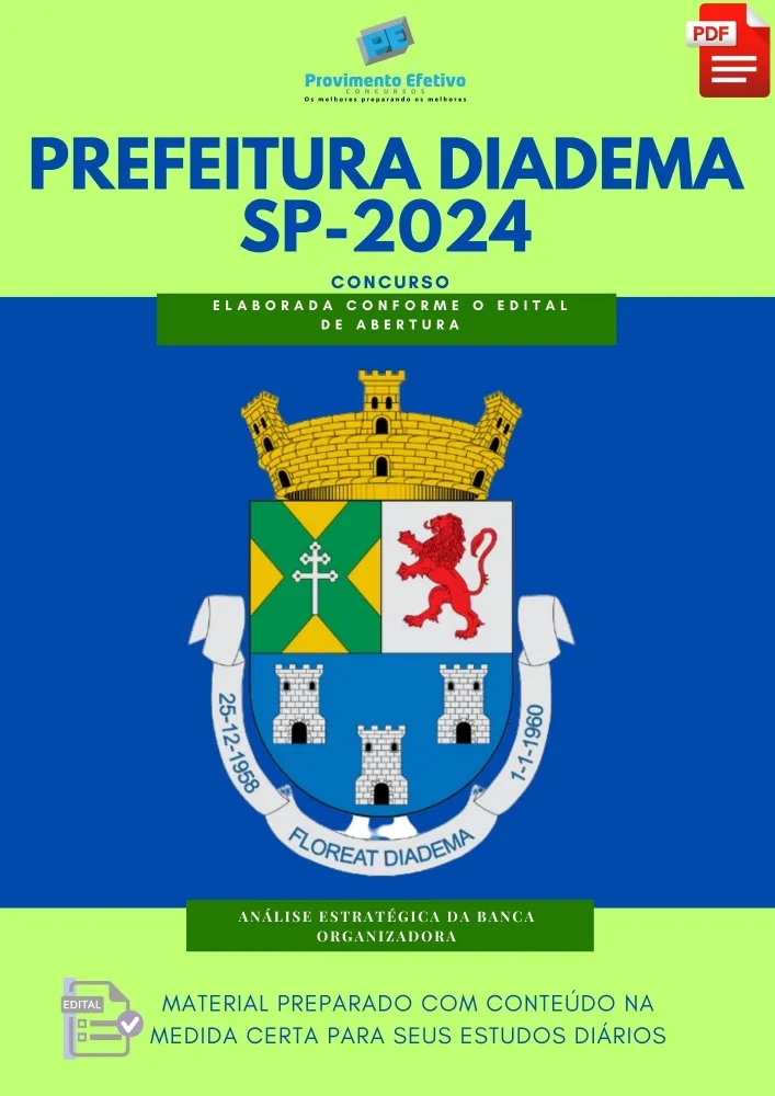 Apostila Prefeitura Diadema SP 2024 Imagem