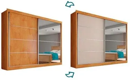 Guarda-Roupa Verona 2 portas correr 100% MDF Europa Moveis 2.02 Imagem