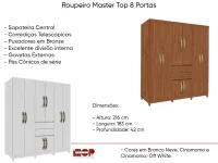 Roupeiro MAster Top 8 Portas 1.83 - Foto 4