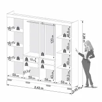 Roupeiro Milão 8 Portas 2.43 MDP - Foto 6